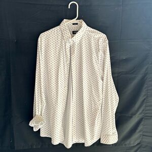 Navy and White Pinwheel Pattern Express Performance Dress Shirt